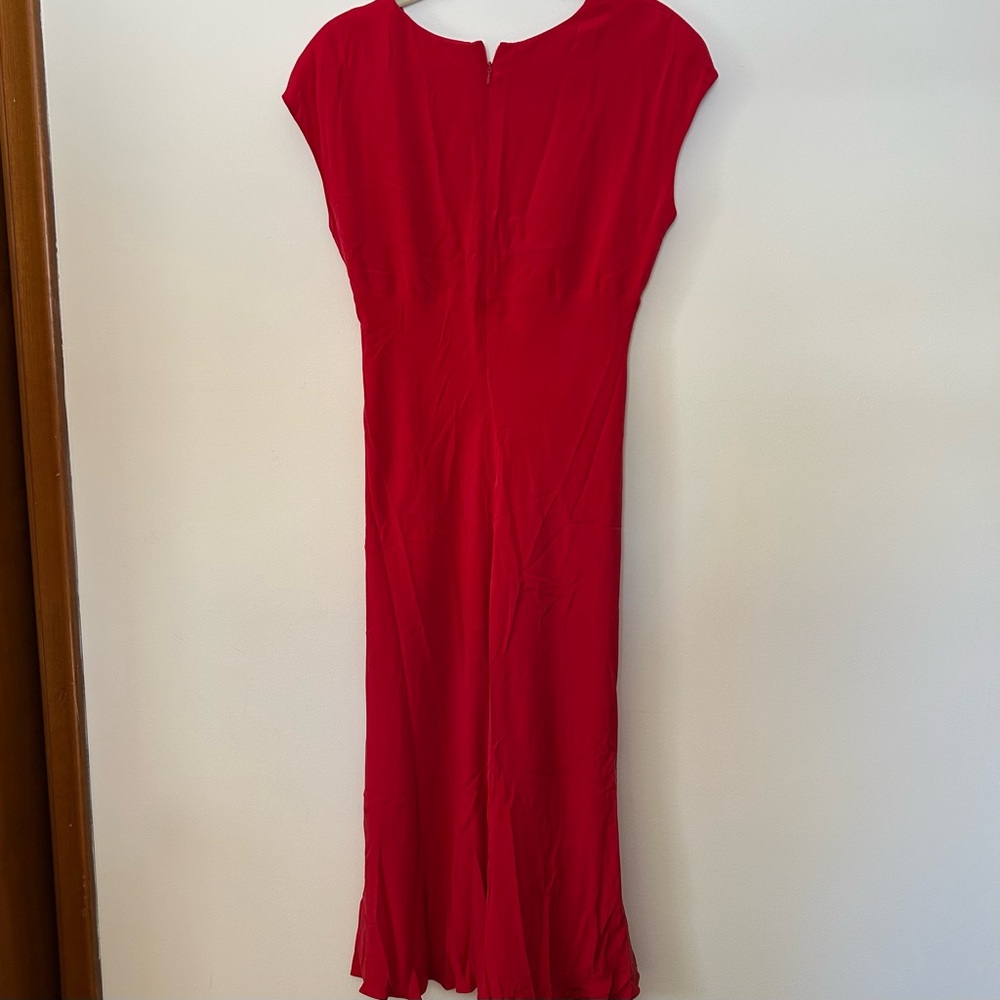 Vintage Jones New York Red Evening Silk Dress maxi size 14 - Picture 5 of 8